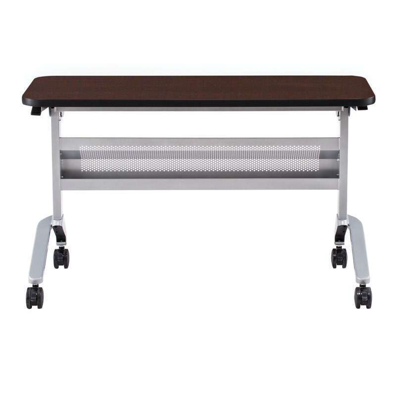 Flip-N-Go Rectangular Training Table, LPL, 29" H x 48" L x 18" W, Silver, Mocha