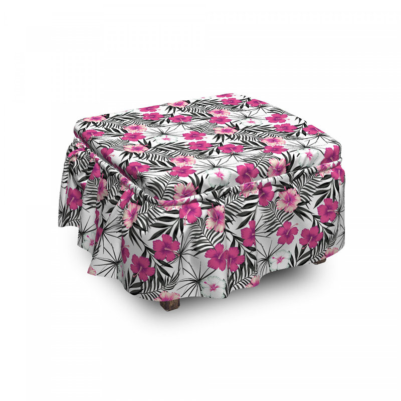 Housse pour repose-pieds feuille floral