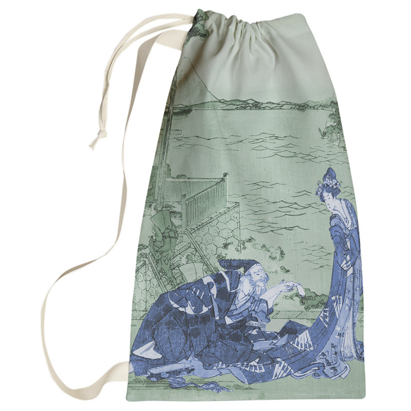 Sac à lessive en poucela japonais, Petit (H 64 po x l 20 po x P 1,5 po), bleu