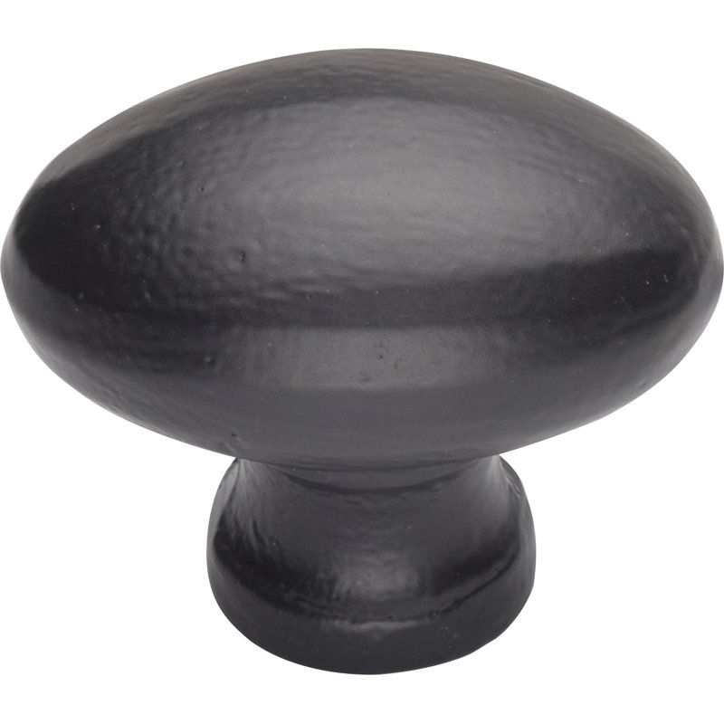 Oval (Egg) Cabinet Knob, Matte Black, 1.5