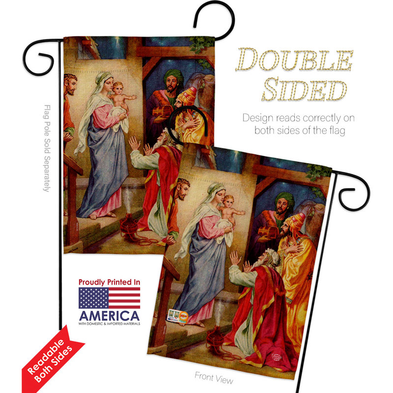 Ensemble de drapeaux en polyester 18,5 po x 13 po The visit of Wise Men