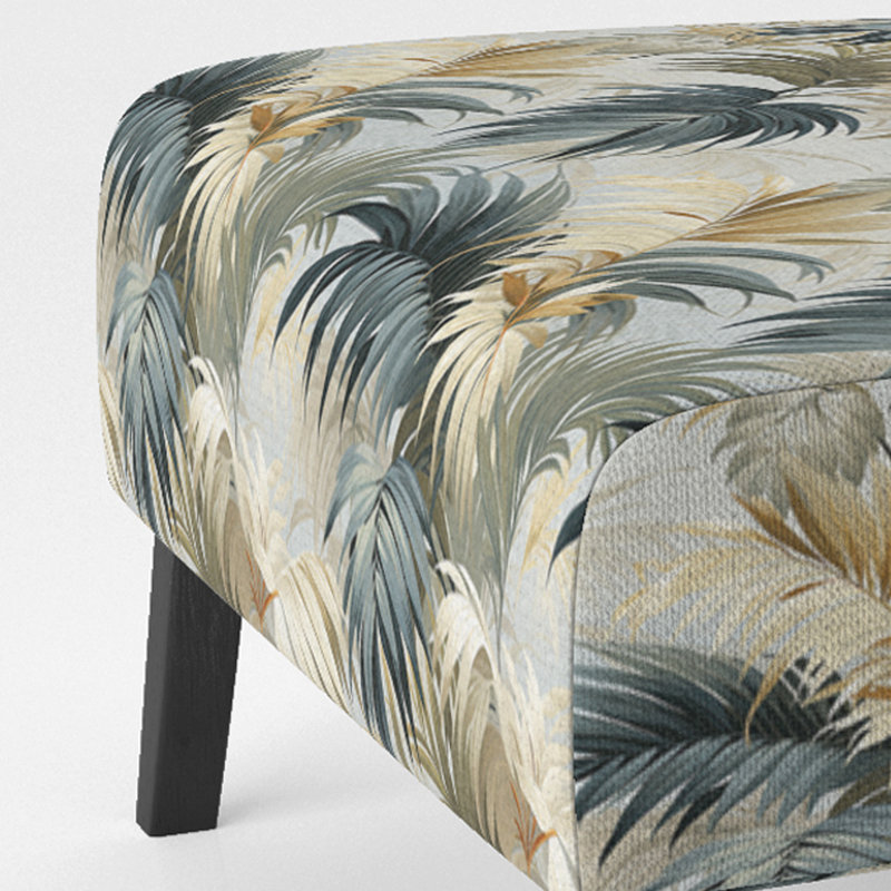 Fauteuil de chambre rembourré C, Motif tropical de chuchotement II