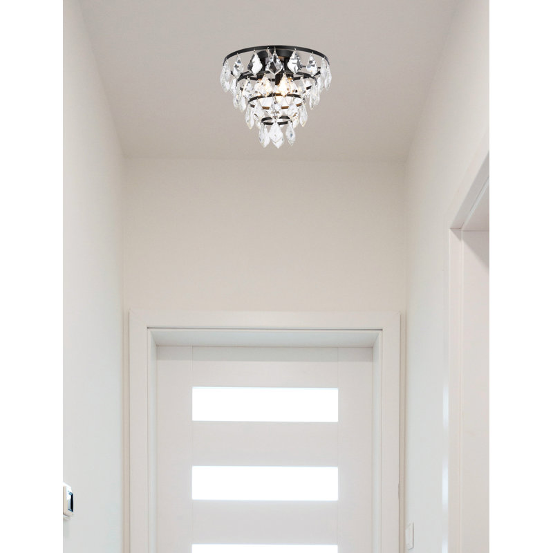 Bryd Flush Mount, 11" H x 12" W x 12" D, Black