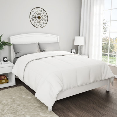 Down Comforter - 100% Cotton and Duck Feather Filled Bedding - Use as Bedspread or Duvet Insert