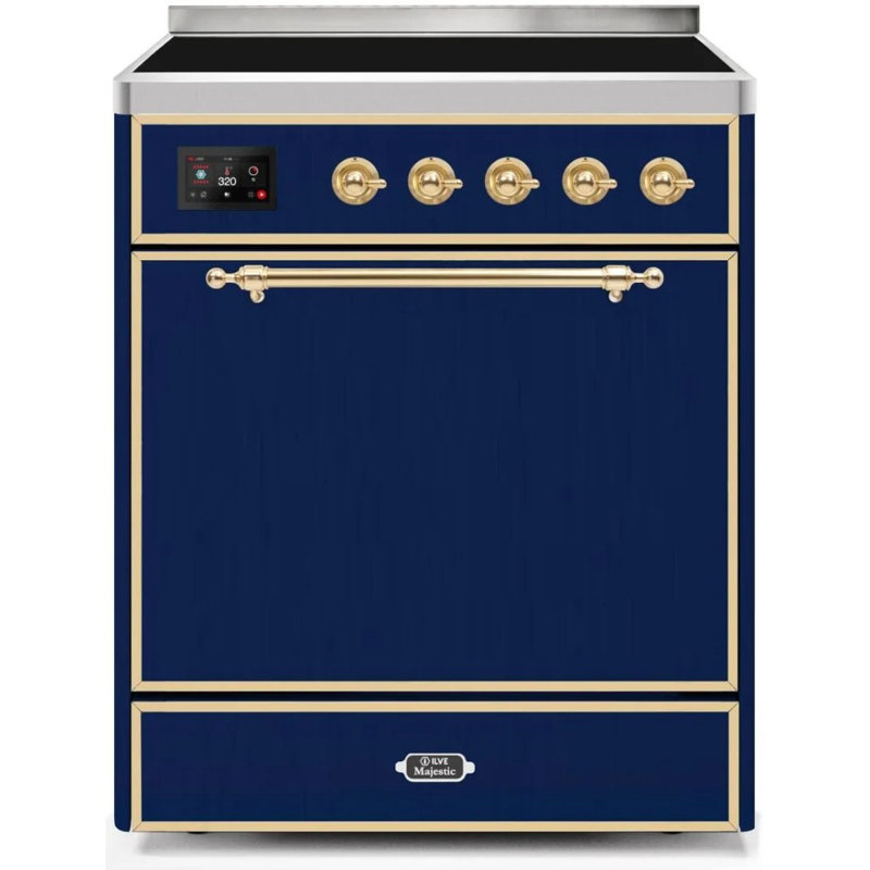 ILVE Majestic II 30 in Induction Range, Midnight Blue/Brass