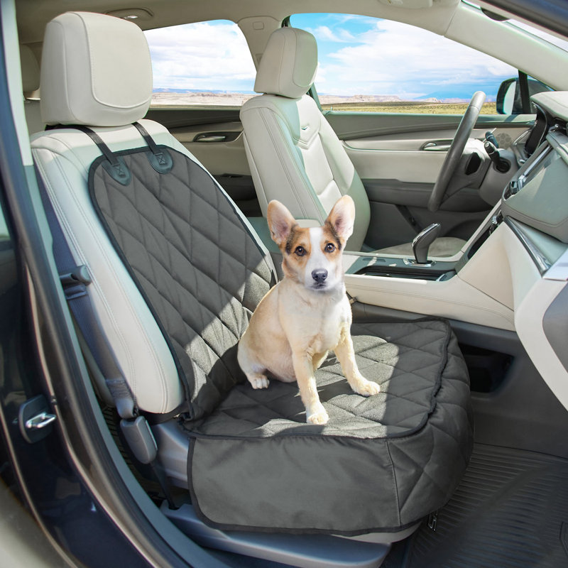 & GOOPAWS: Quilted Pet Front Car Seat Cover - Dog Travel Protection, 40x20.5", Waterproof, Anti-Scratch, Durable Design, Fits Most Vehicles