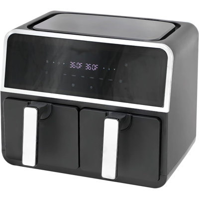 Double friteuse à air numérique 4,8 + 4,8 pintes avec écran tactile à DEL, 1700 W, paniers à deux zones, température réglable pour une cuisson saine sans huile
