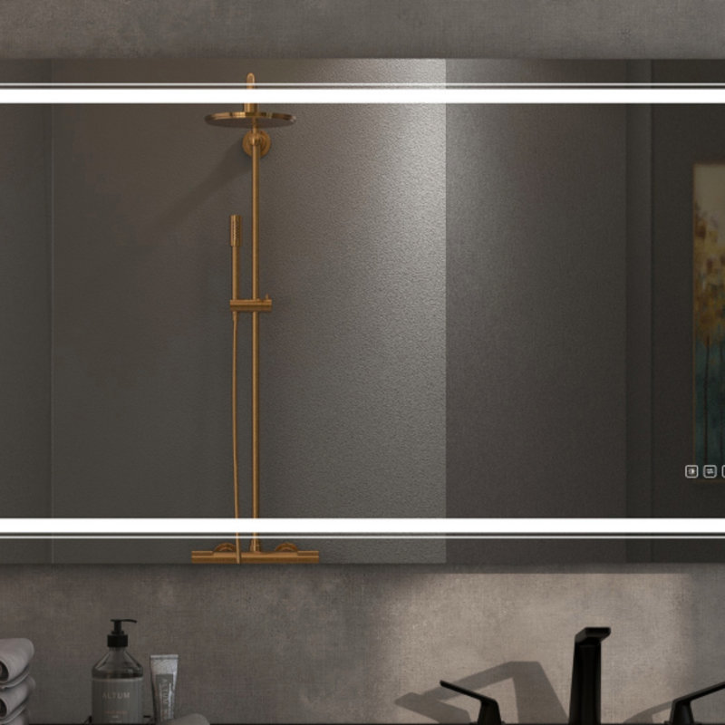 Miroir anti-buée à DEL 59,06 pouces avec bouton