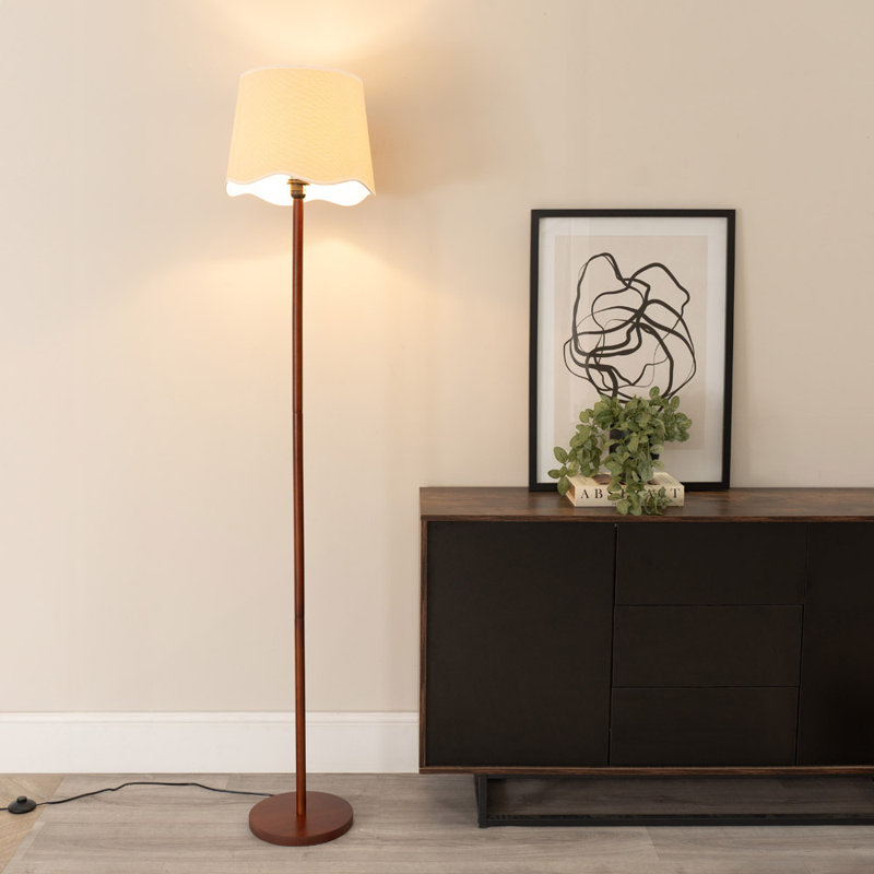 Roshina 182cm Traditional Floor Lamp, Walnut, Yes, Natural