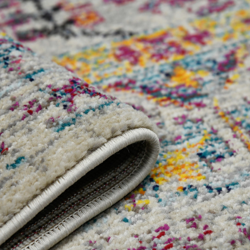 Alyssa Transitional Bordered Durable Performance Multicolor Area Rug, Rectangle 7'10" x 10'10"