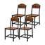 Ensemble de salle à manger industriel rond 5 pièces, table de cuisine ronde en bois de 42,1 pouces avec base en métal en forme de X et 4 chaises de salle à manger robustes-130160644