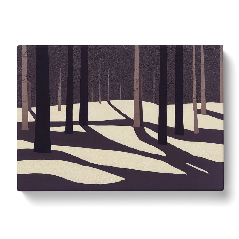 XXX-H1022-WF-10179X Winter Forest At Dusk - Wrapped Canvas Painting, 35cm H x 50cm W x 3cm D