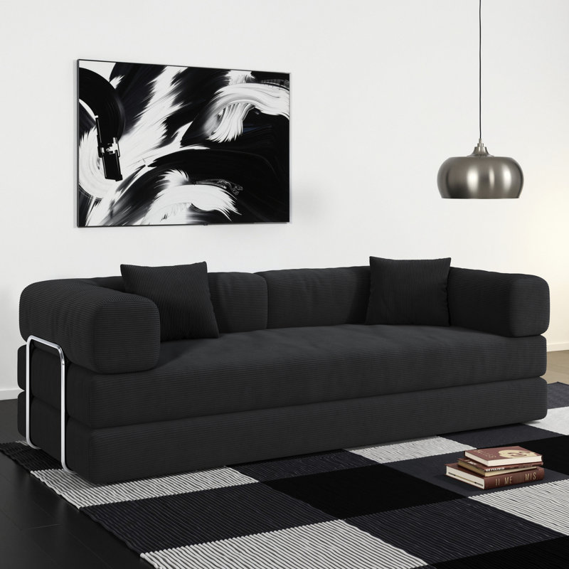 Bloc de pouding modulaire de 78,8 pouces, convertible en lit double, trois cadres de fixation à haute résistance, lit amovible avec, plancher gris pour le salon et la chambre à coucher, sac de siège pliant, largeur 70 cm