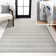 Belves Two-Tone Striped Classic Low-Pile Machine-Washable Cream/Light Gray Rug