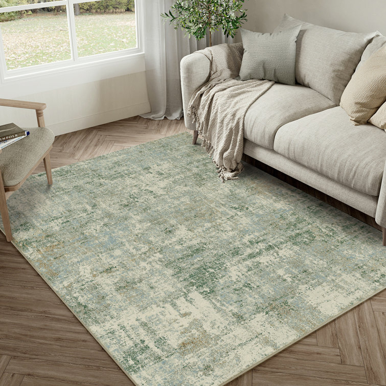 Sarah Machine Washable Abstract Area Rug with Non-Slip Backing