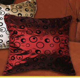 Silky Bombay Design Geometric Reversible Throw Pillow, Burgundy