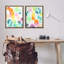 «Neon Colorful Abstract Shapes», ensemble de 2 toiles flottantes encadrées par June Erica Vess-332970081-332970082