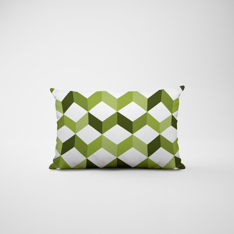 Housse et insert de coussin rectangulaire en polyester pour l'intérieur et l'extérieur, Vert