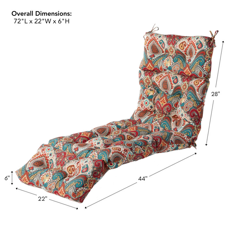 Coussin de chaise longue d'extérieur capitonné Shipton, Parc Asbury