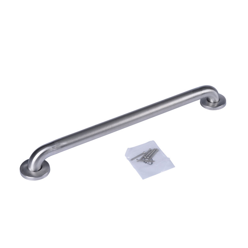 Stainless Steel Grab Bar with Concealed Flange, Peened Stainless Steel, 24" W