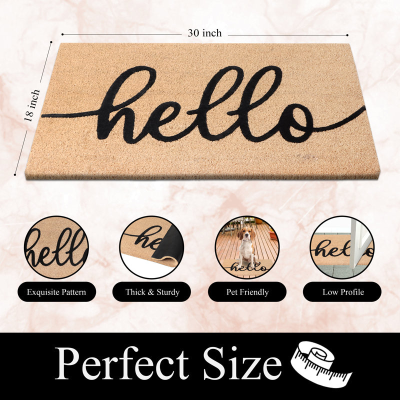 Paillasson Natural Hello, L 18 po x L 30 po