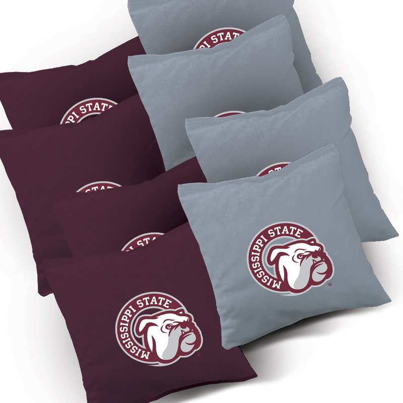 2' x 4' NCAA Team Distressed Solid Wood Cornhole Set with LED Lights, Mississippi State Bulldogs