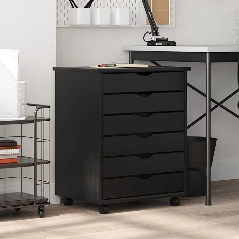 Stancy 53cm W 6 - Drawer Chest of Drawers, Black