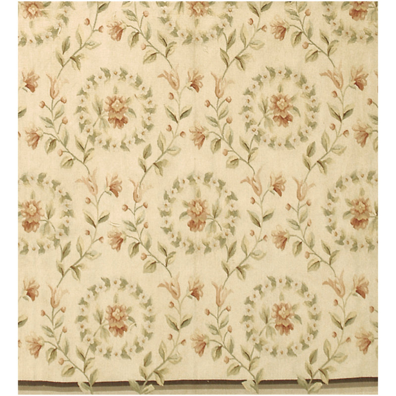 Flatweave Wool Floral Area Rug, Rectangle 12' x 15'