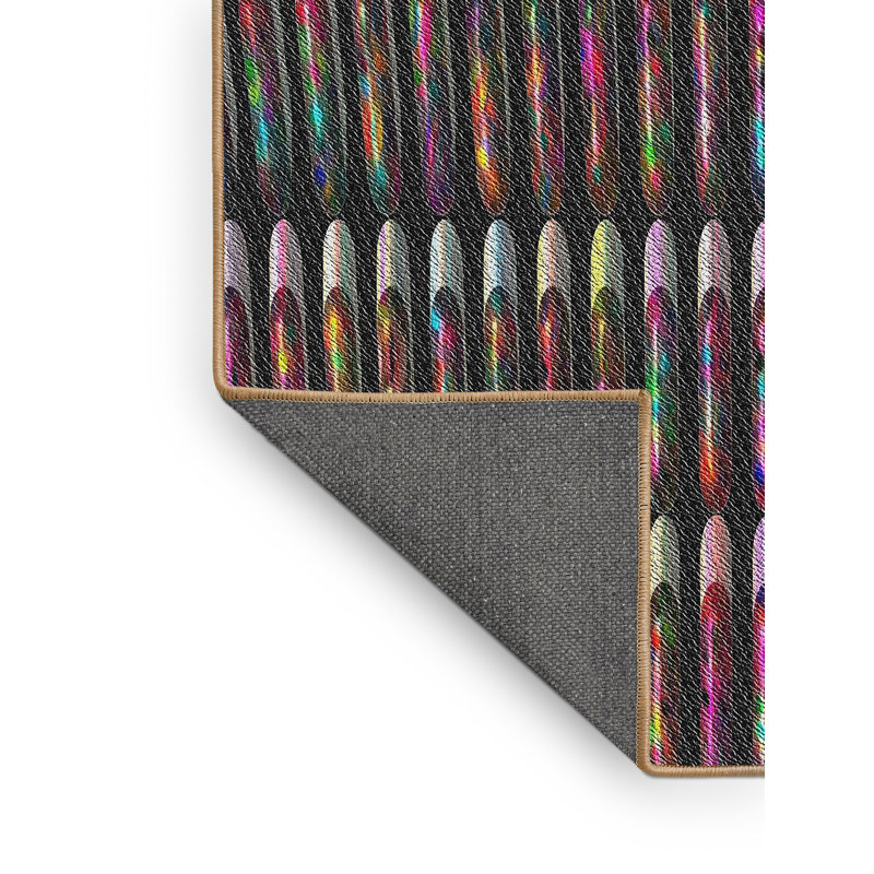Tapis beige/rose à motifs, Rectangle 2 pi x 4 pi