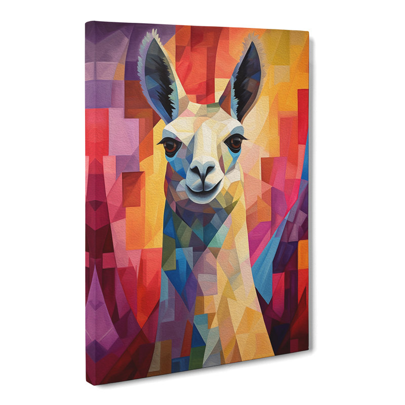 Llama Cubism Art - Wrapped Canvas, 50cm H x 35cm W x 3cm D