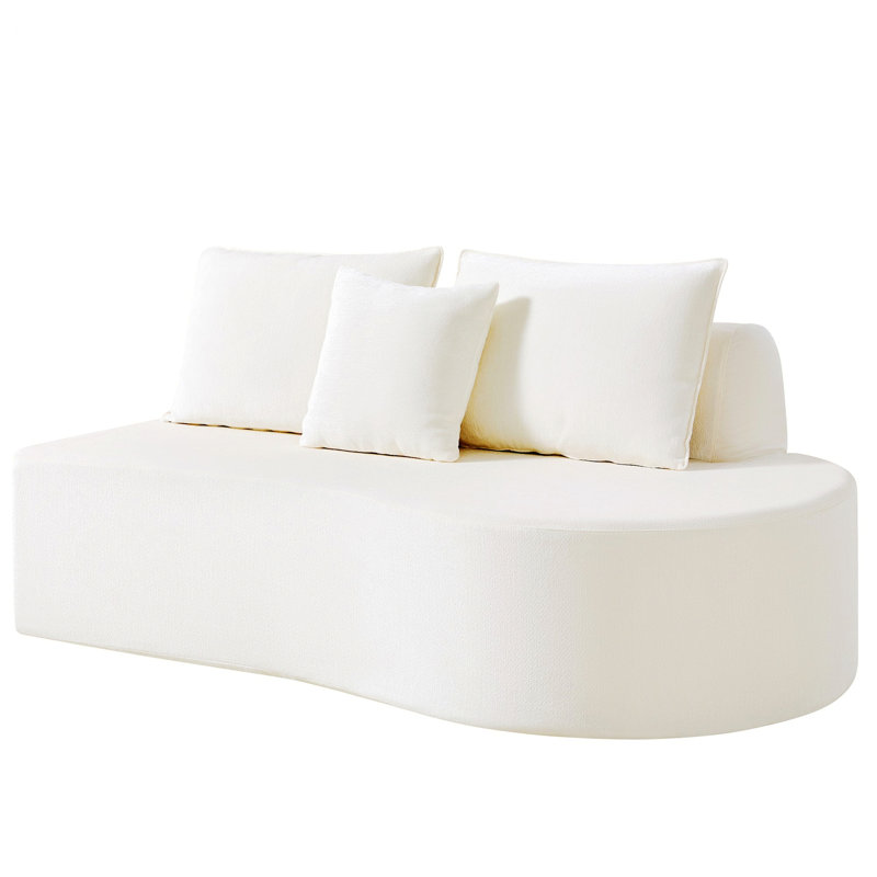 Canapé modulaire courbé pour salon, White Polyester