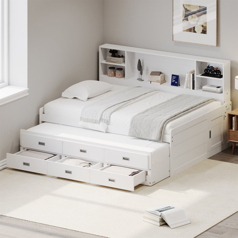 Lit de jour avec couchette Rumessa, Double, Blanc