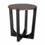 Table d'appoint en bois d'acacia massif, brun et noir