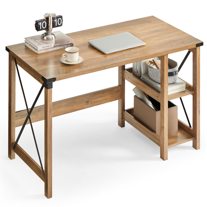 Bureau de style campagnard avec tablettes réversibles ouvertes Mondni