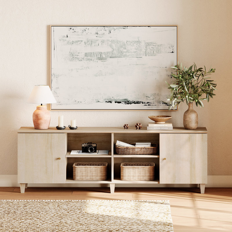 Lysiane TV Stand for TVs up to 75", Biscotti