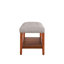 Banc en tissu gris et finition chêne - siège de 40 po x 16 po avec options de places assises confortables et rangement pratique d'une largeur de 40,58 po-902957806