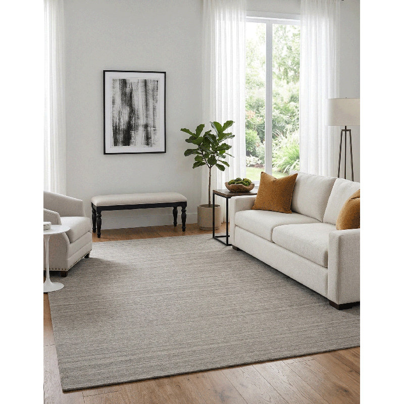 Tapis gris clair Namaskar, Rectangle 9 pi x 12 pi