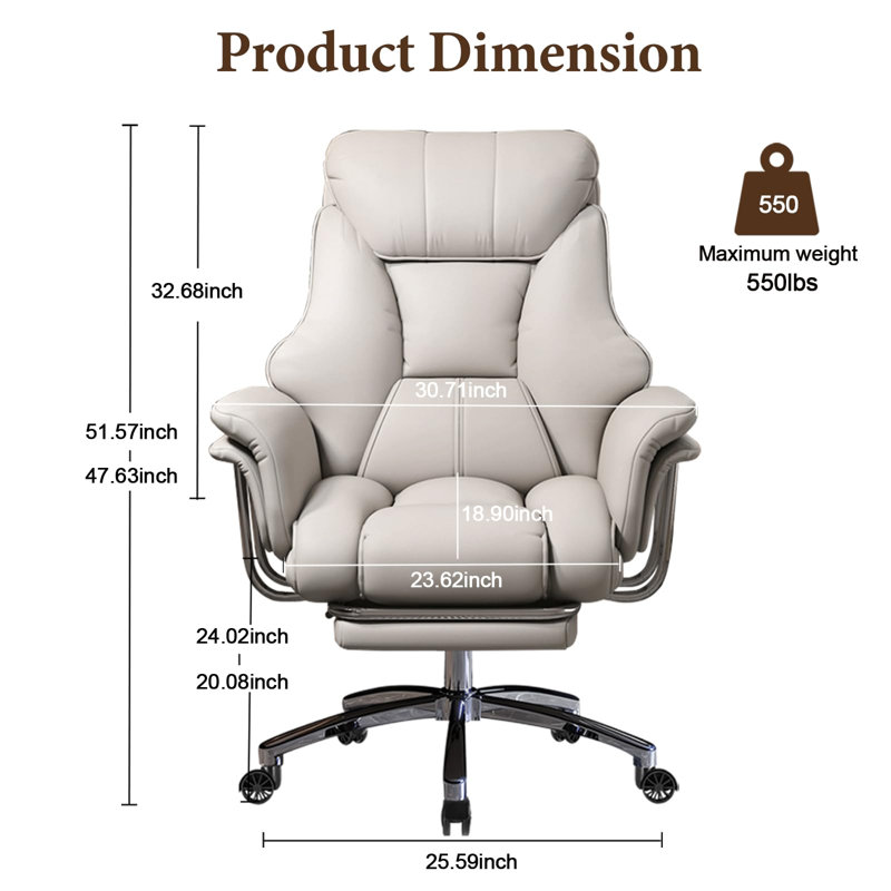 Blue Elephant Executive Chair, White