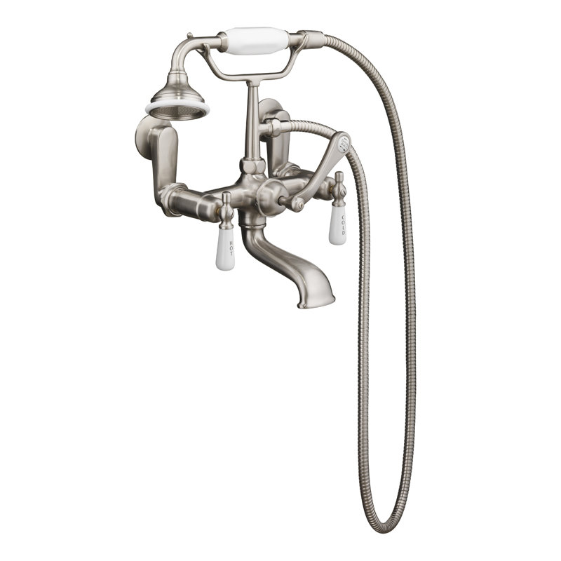 67'' x 29.5'' Soaking Acrylic Bathtub with Faucet, Brushed Nickel