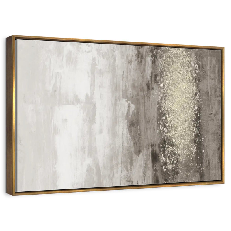 Pluie scintillante I, Cadre flottant doré, 40 po x 27 po