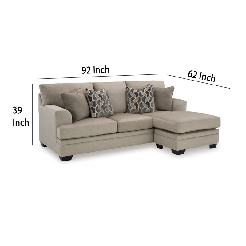Canapé modulaire Ead, 4 coussins, polyester, Mélange de polyester brun taupe, Réversible