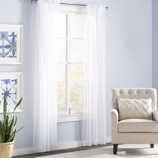 GYROHOME Double Layered Curtains with Embroidered White Sheer