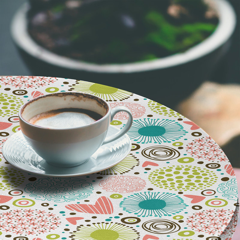 East Urban Home Cartoon Fitted Round TablecloMulticolor 81834, 67.72" Round