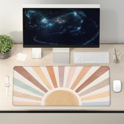 Boho Sun Large Mouse Pad 11.87x27.56 inch, Sunshine Rainbow Large Extended Computer Desk Mat Mousepad for Keyboard and Mouse, Boho Desk Accessories