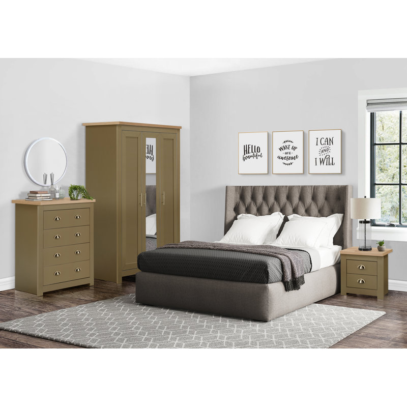 Highgate 4 Drawer Chest, Olive/Oak