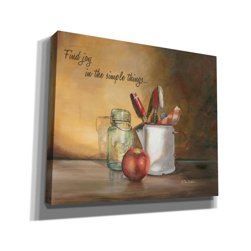 «Find Joy In The Simple Things» par Pam Britton - reproduction d'art textuel sur toile tendue, H 20 po x l 24 po x P 0,75 po