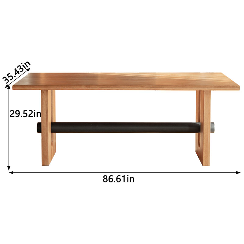 Jenika Ash Solid Wood Dining Table, 35.43" W x 86.61" L