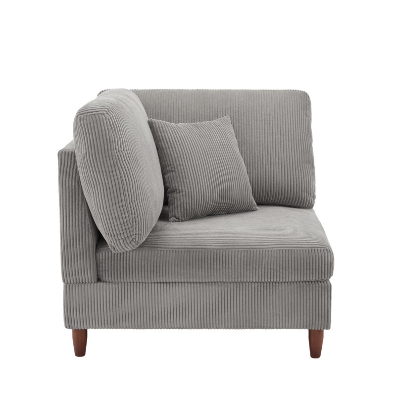 Mordecai 95Cm Wide Side Chair, Light Grey Corduroy