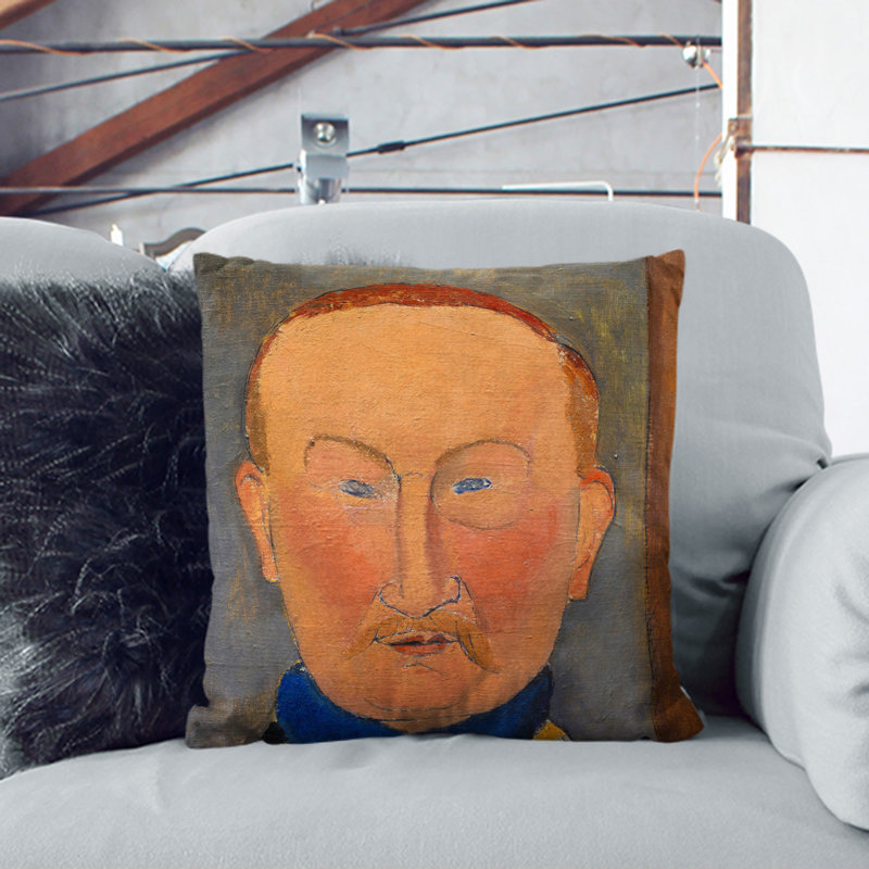 Leon Bakst By Amedeo Modigliani Square Throw Cushion, 55cm H x 55cm W x 20cm D