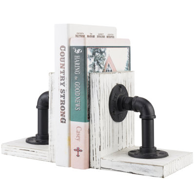 Industrial Wood Bookends